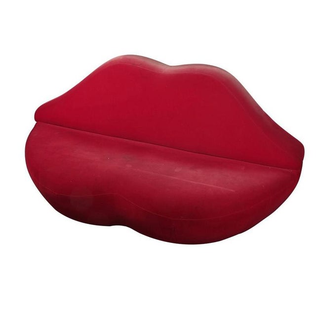 Red Bocca Sofa from Studio 65 after Salvador Dali, 1970s For Sale - Image 4 of 4