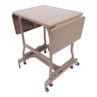 Mid 20th Century Vintage Metal Typewriter Stand or Modern Mobile Laptop Desk For Sale