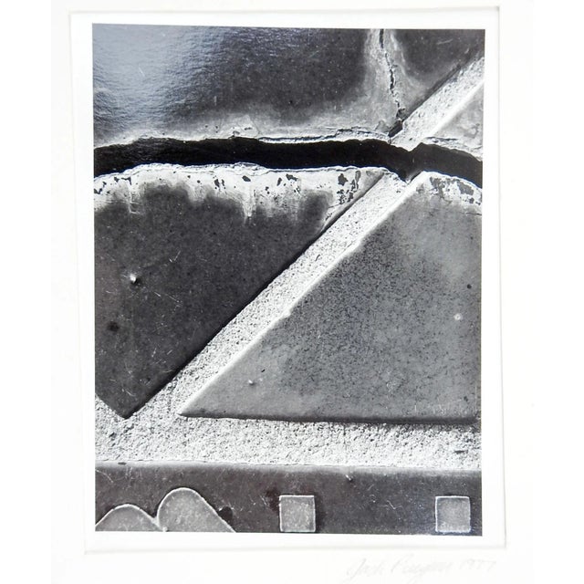 1977 black and white abstract photograph by Jack Puryear. Signed and dated in pencil lower right edge of mat. Unframed,...