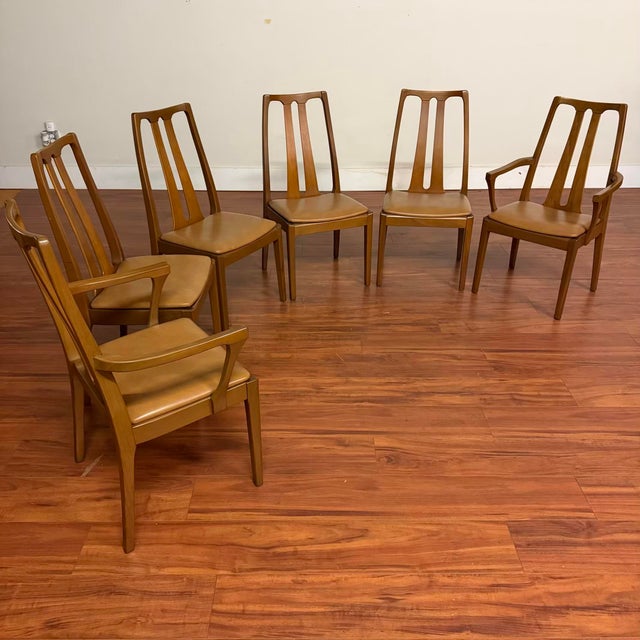 Wood Nathan Furniture Vintage High Back Dining Chairs Set of 6 For Sale - Image 7 of 13