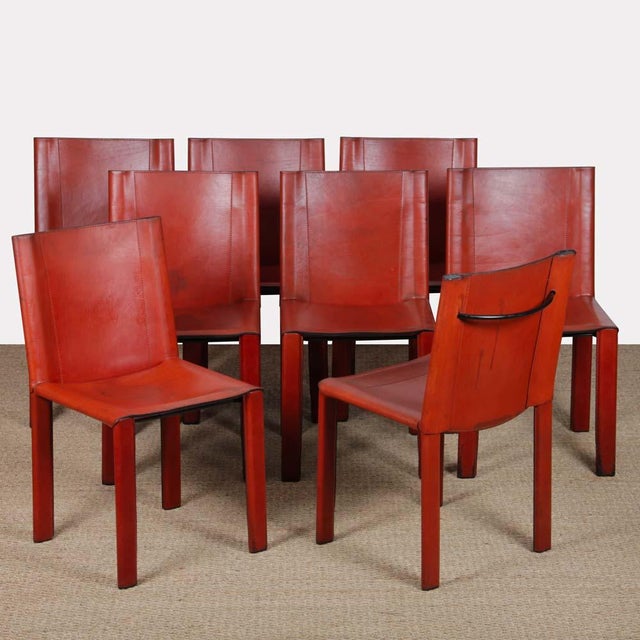 Chairs by Carlo Bartoli for Matteo Grassi, 1980s, Set of 8 For Sale - Image 16 of 16