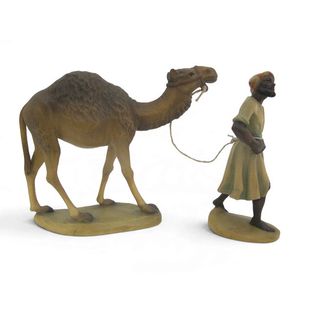 Brown Anri Italy Karl Kuolt Camel & Guide Driver Wood Carved Nativity Figurine For Sale - Image 8 of 9