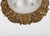 1950s Spanish Rococo Heavy Sand-Cast Bronze Flush Mount Ceiling Light With Etched Frosted Glass Dome For Sale - Image 6 of 12