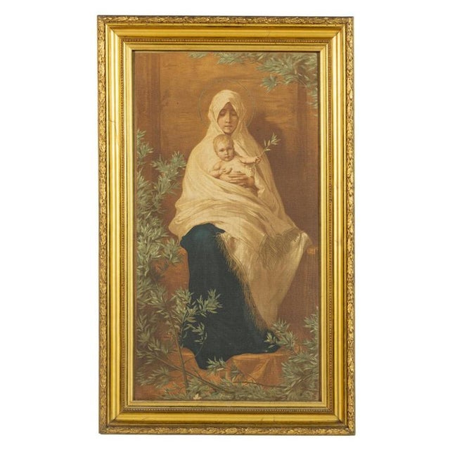 Nicolo Barabino, Our Lady of the Olive Trees with Jesus, 19th Century, Canvas Print For Sale - Image 6 of 6