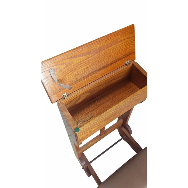 Mid 20th Century Antique Wooden Prayer Kneeler With Lift Top Storage Box For Sale - Image 5 of 5
