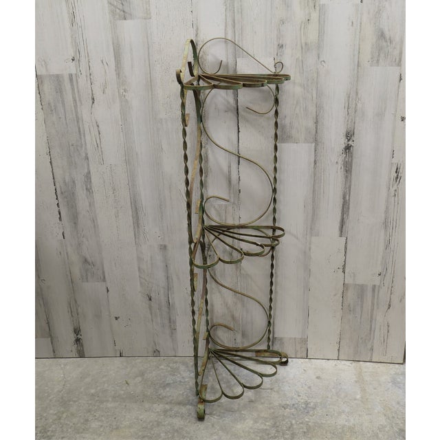 Vintage Wrought Iron Corner Garden Shelf Chairish
