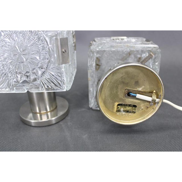 Silver Glass Table Lamps attributed to Kamenicky Senov, Czechoslovakia, 1970s, Set of 2 For Sale - Image 8 of 12