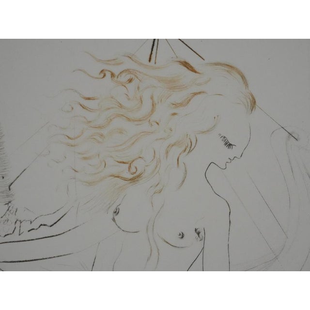 Salvador Dali, Decameron: The Nude Bride of the King of Garbe, 1972, Original Signed Engraving For Sale - Image 5 of 10