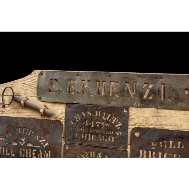 American Early American Dairy Company Sign and Stencil Display For Sale - Image 3 of 6