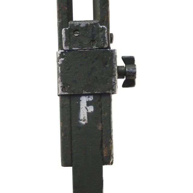 Metal Vintage Industrial Clear Glass and Wooden Floor Lamp For Sale - Image 7 of 9