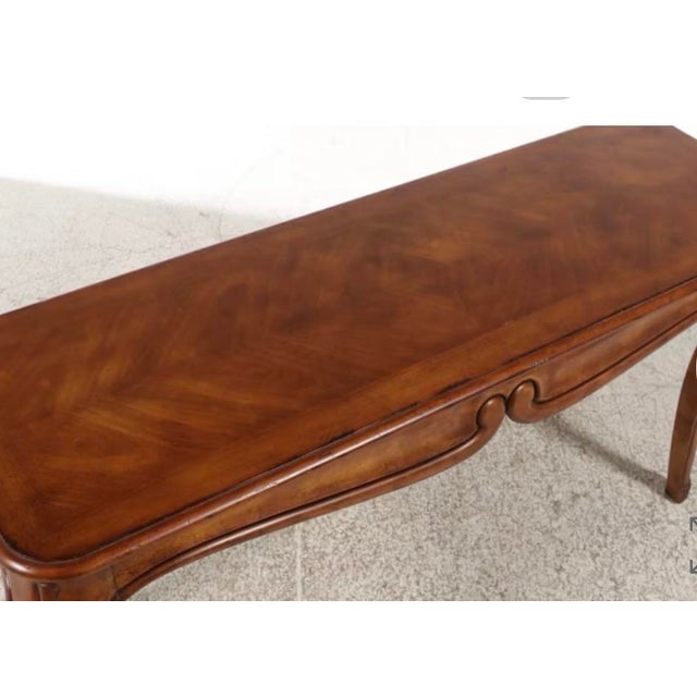 French Country Late 20th Century Louis XV Style Mahogany Console Table For Sale - Image 3 of 6