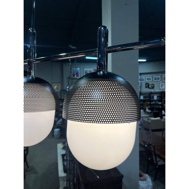 Chrome Attributed to Hudson Valley “Nyack” Chandelier For Sale - Image 8 of 8