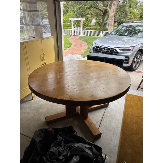 Mid-Century Modern 1970s Mid-Century Rainer Daumiller Inspired Solid Pine Round Pedestal Dining Table For Sale - Image 3 of 11