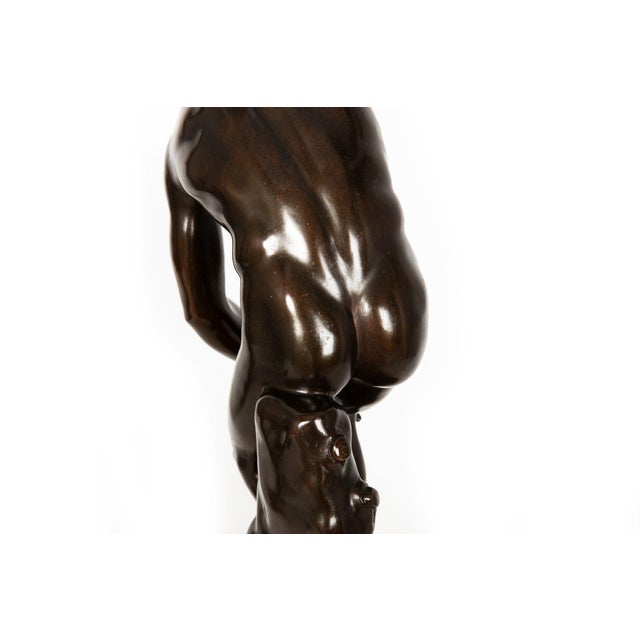 Antique Italian Grand Tour Bronze Sculpture “Disc Thrower” or Discobolus For Sale - Image 9 of 18