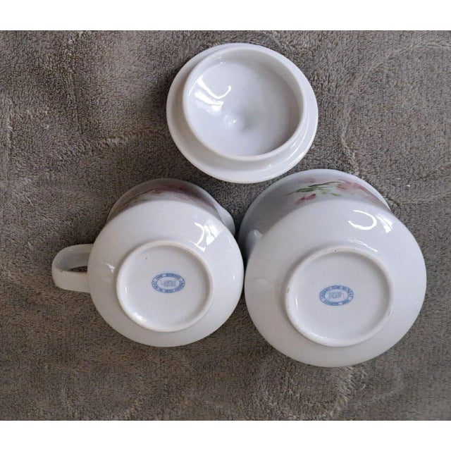 1970s Liette International Pink Dogwood Blossoms Ceramic Creamer & Sugar Bowl Set- 2 Pieces For Sale In West Palm - Image 6 of 10