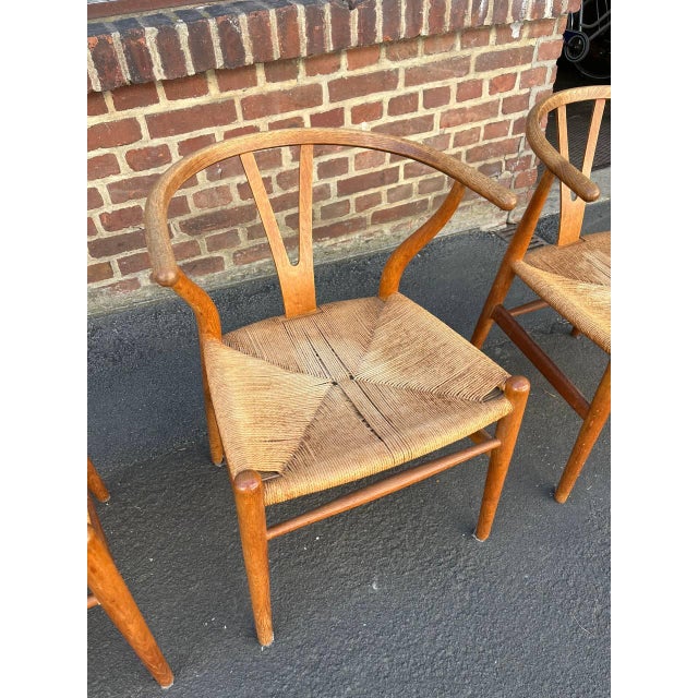 Vintage Wishbone Chairs by Hans Wegner for Carl Hansen, 1960s, Set of 6 For Sale - Image 6 of 10