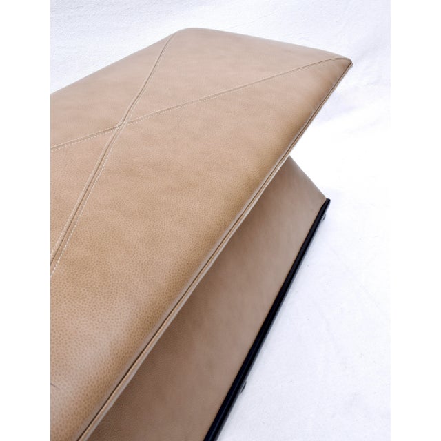 Baker Furniture Hourglass Bench Ottoman With Leather Upholstery For Sale - Image 11 of 12