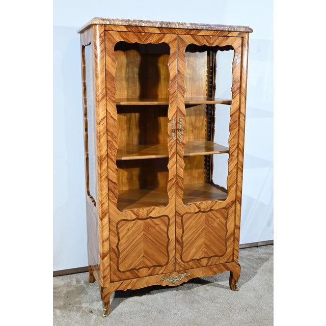 Small Early 20th Century Louis XV Showcase, 1890s For Sale - Image 3 of 18