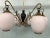 Metal Pendant Light in Brass, Aluminum and Opaline Glass in the style of Stilnovo, Italy, 1950s For Sale - Image 7 of 10