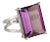Emerald Cut 12ct Amethyst & Sterling Ring Size 7.75 For Sale