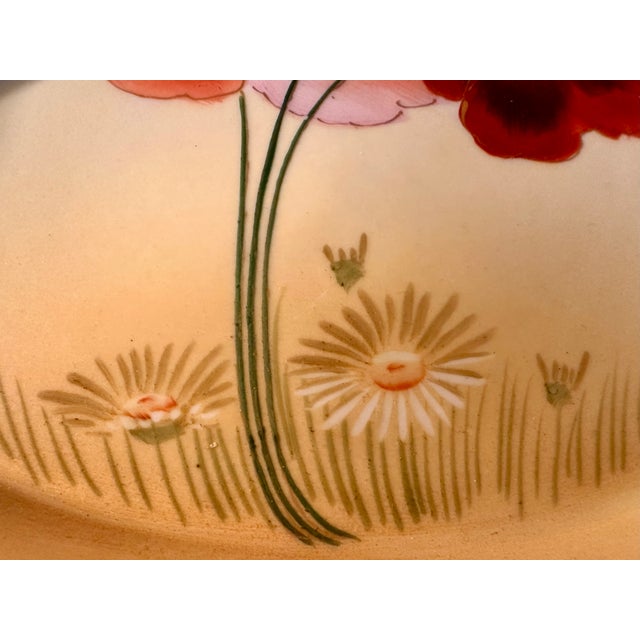 1910s Chicago Osborne Art Studio Hand-Painted Art Nouveau Poppy Porcelain Tray – Signed Osborne For Sale - Image 10 of 18