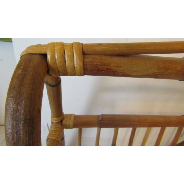 Brown 1950s Mid-Century Modern Bamboo A-Frame Magazine Rack For Sale - Image 8 of 12