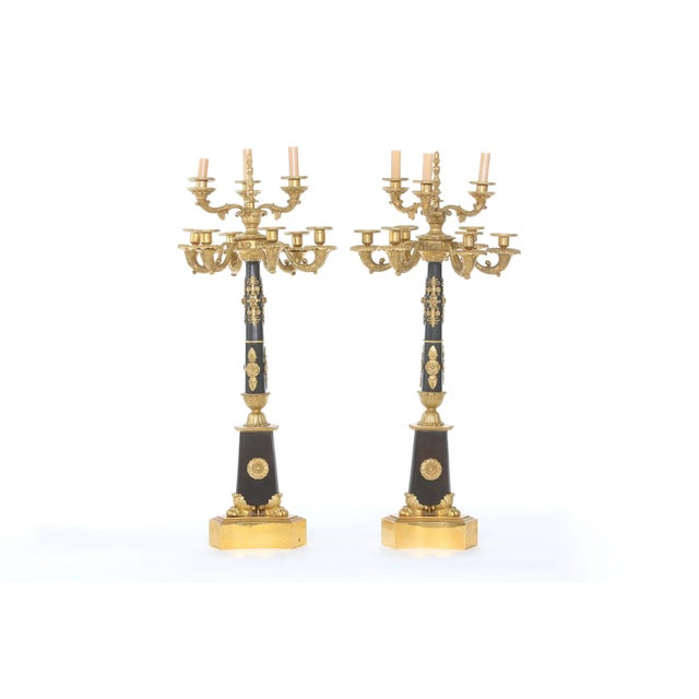 French Gilt Bronze Torchieres / Candelabras For Sale - Image 9 of 10