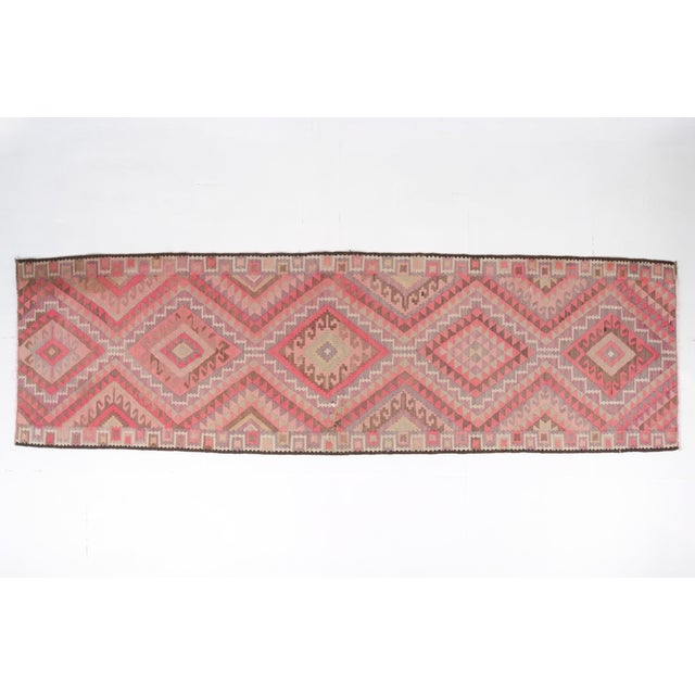 Mid 20th Century Handwoven Earth Tone Kilim Runner For Sale - Image 10 of 10