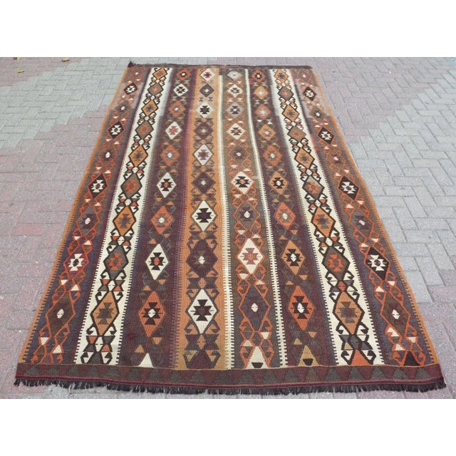 1960's Nomadic Kilim Rug -74"x124" For Sale - Image 12 of 12