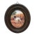 Vintage Americana Oval Framed Dog Image For Sale