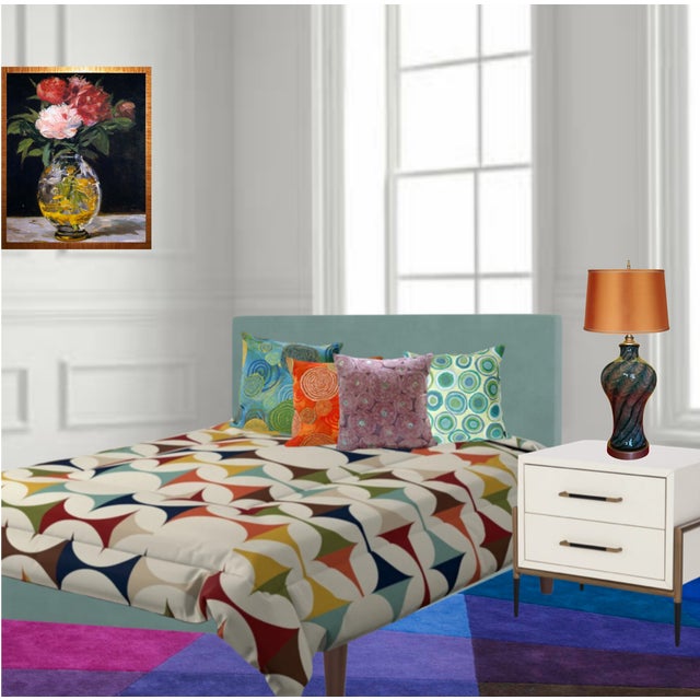 Art Glass Green Amber Swirl Table Lamp For Sale In New York - Image 6 of 12