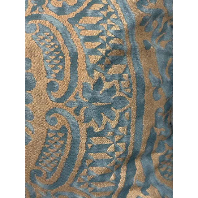 Authentic Fortuny Aquamarine Velvet & Gold Pillows, Italy, 21st Century For Sale - Image 9 of 14