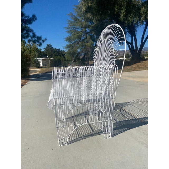 Mid Century Modern Wire Outdoor Patio Chair For Sale - Image 4 of 11