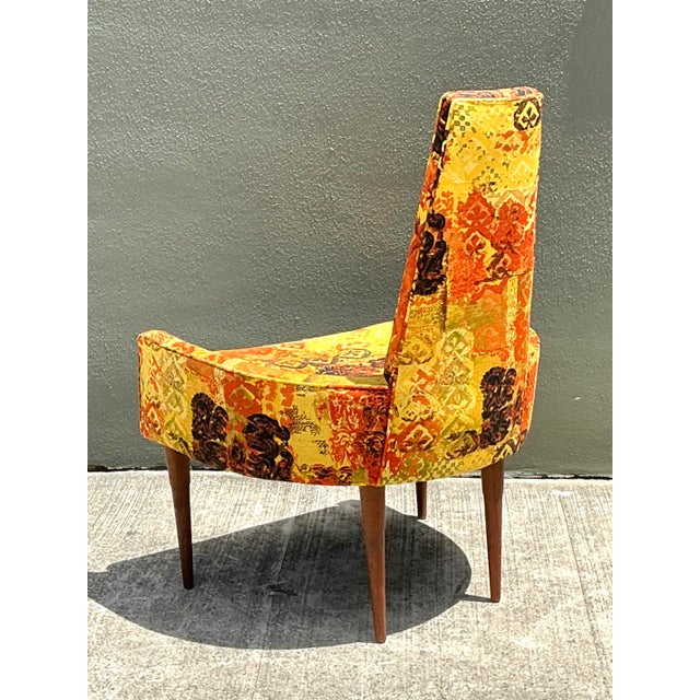 Wood Vintage MCM High Back Lounge Chair For Sale - Image 7 of 12