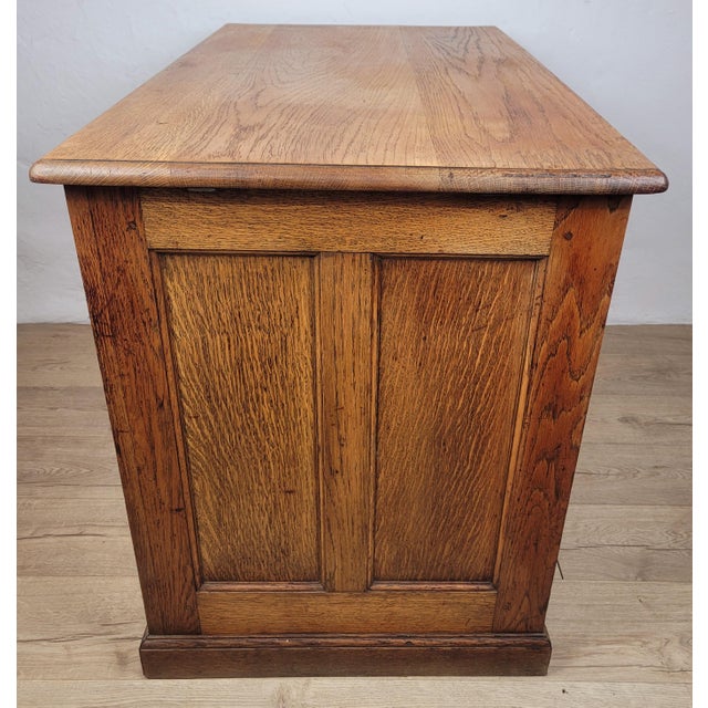 Vintage Pedestal Desk in Oak, 1930s For Sale - Image 18 of 18