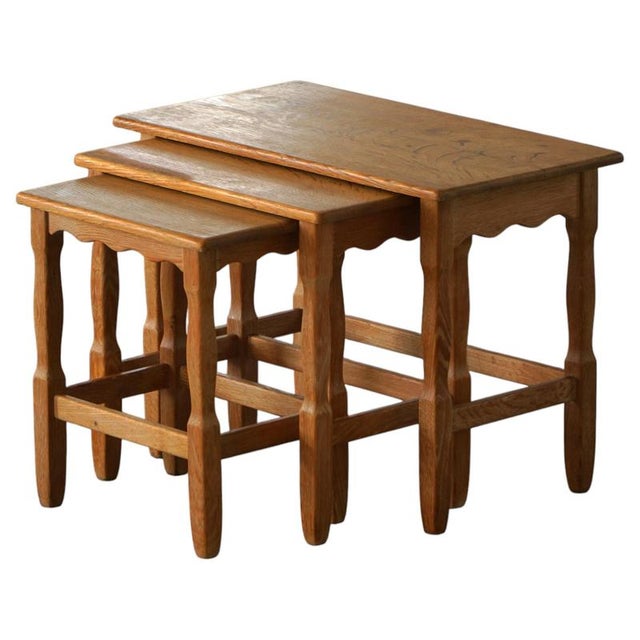 Mid-Century Modern Danish Nesting Tables in Oak, 1960s, Set of 3 For Sale - Image 14 of 14