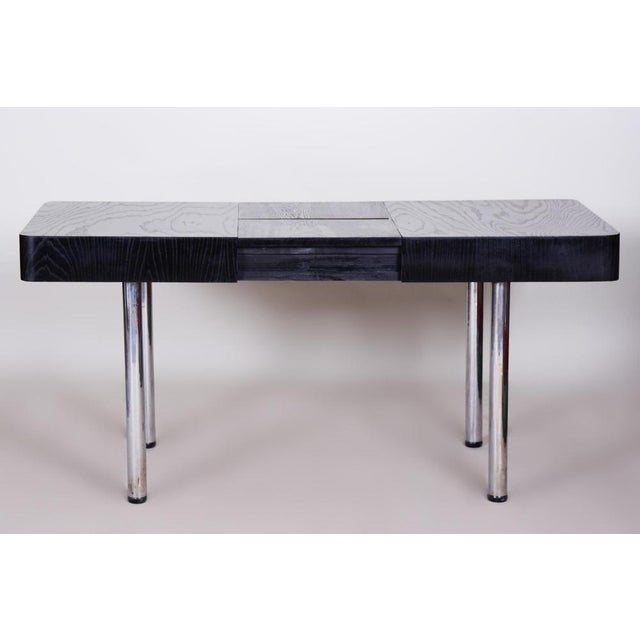 Czech Bauhaus Extendable Dining Table in Oak Veneer, 1930s For Sale - Image 11 of 16