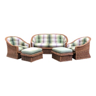 Very Fine Wicker Seating Group by Peter Rocchia for the Wicker Works For Sale