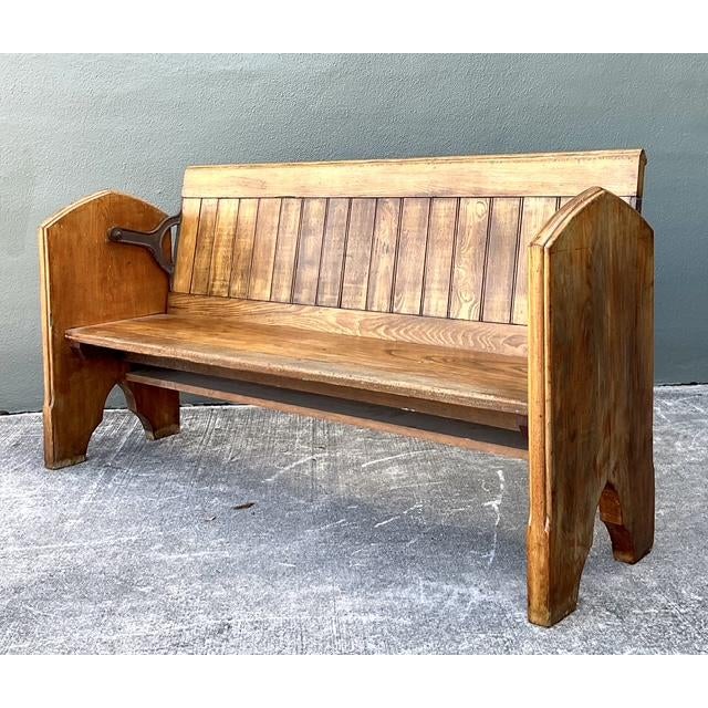 Vintage Adjustable Train Station Bench For Sale In West Palm - Image 6 of 12