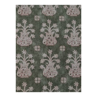 Susan Deliss Artemis in Sage Green Linen Blend Fabric 2 1/2 Yards For Sale