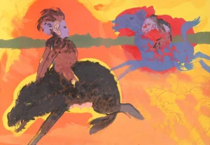 Robert Beauchamp, Riders, Lithograph