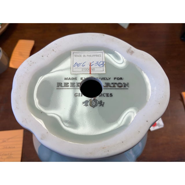20th Century Reed and Barton Celedon Ceramic Lamp For Sale - Image 11 of 12