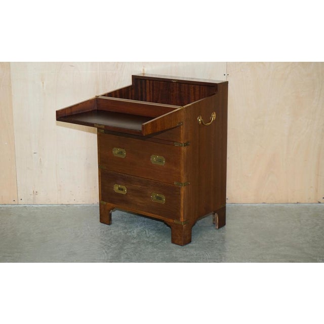 Military Campaign Hardwood Drinks Cabinet, 1920s For Sale - Image 16 of 18