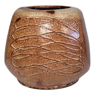 Modernist Sculptural Studio Ceramic Art Vase from Helma Klett, Germany, 1950s For Sale