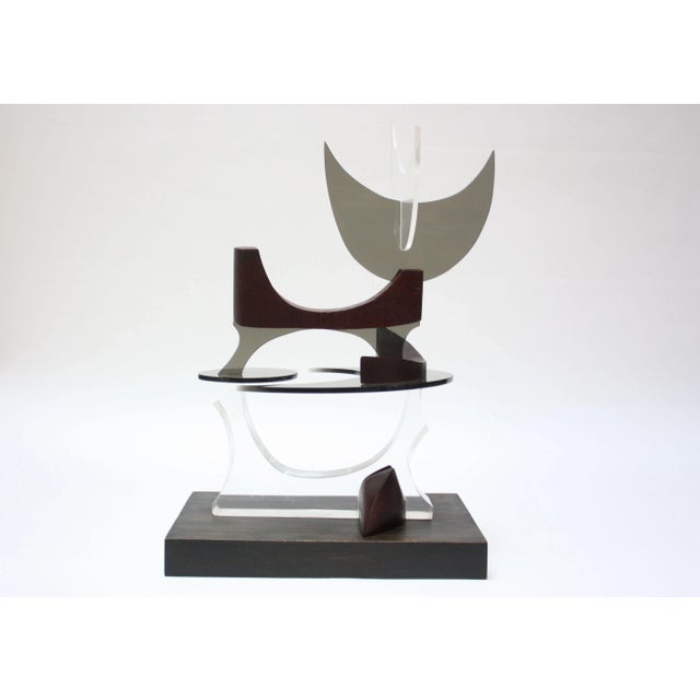 Vintage Acrylic and Teak Abstract Cat Sculpture by Robert D. Harvey For Sale - Image 12 of 13