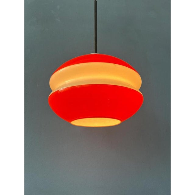Vintage Orange Glass Pendant Lamp from Peill & Putzler For Sale - Image 4 of 11