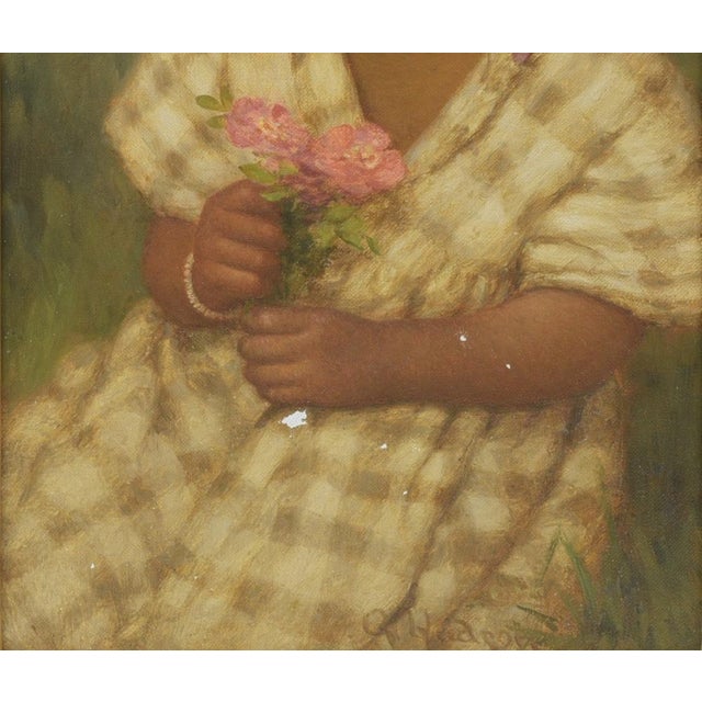 Rose 1930s Grace Carpenter Hudson (1865 - 1937) "Wild Roses" Portrait of an Indian Girl For Sale - Image 8 of 9