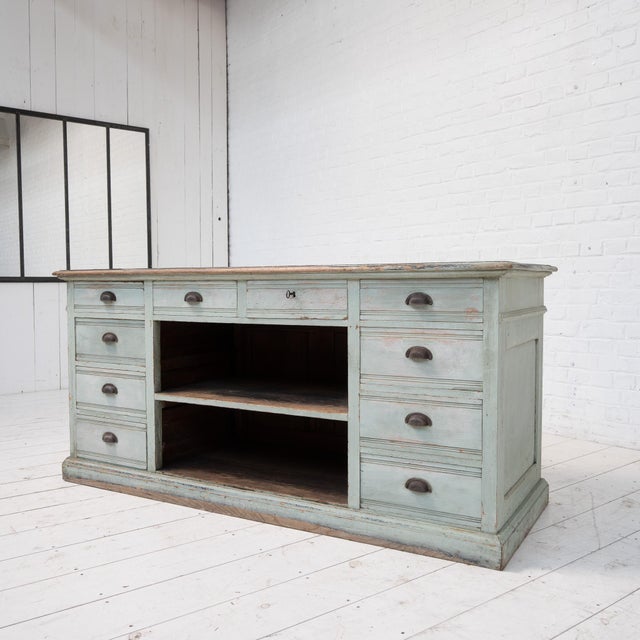 Antique French Wooden Counter, 1900 For Sale - Image 3 of 12