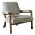 One For Victory Walnut & Boucle Sculptural Lounge Chair For Sale