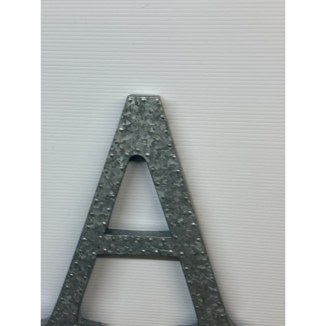 Galvanized Steel Letter A For Sale - Image 11 of 12